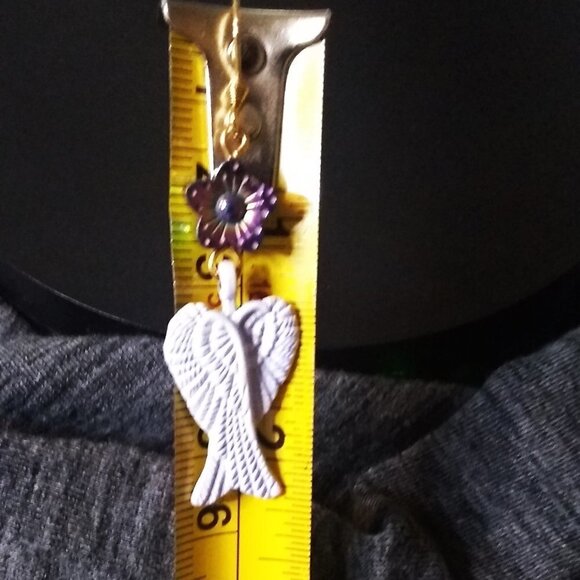 🍂🍁🍃 3/$25!!!  Lilac & Purple Angle Wings - Blessings Dangle Earrings - Picture 6 of 7